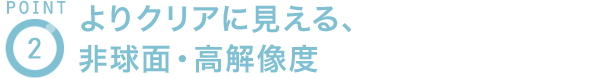 POINT2 よりクリアに見える、非球面・高解像度