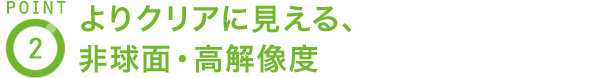 POINT2 よりクリアに見える、非球面・高解像度